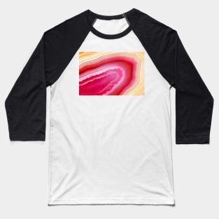 Red and orange agate mineral super macro Baseball T-Shirt